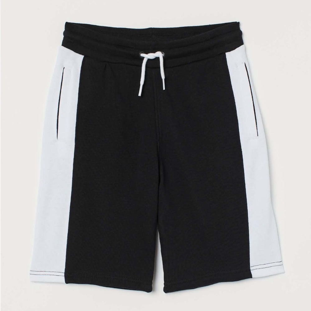 BNWT H&M Black and White Organic Cotton Athletic Men's Shorts